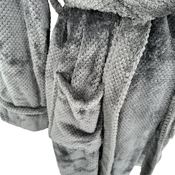 Maison & Jardin Womens Plush  Dark Gray Soft & Cozy Robe One Size Fits Most - Picture 4 of 8